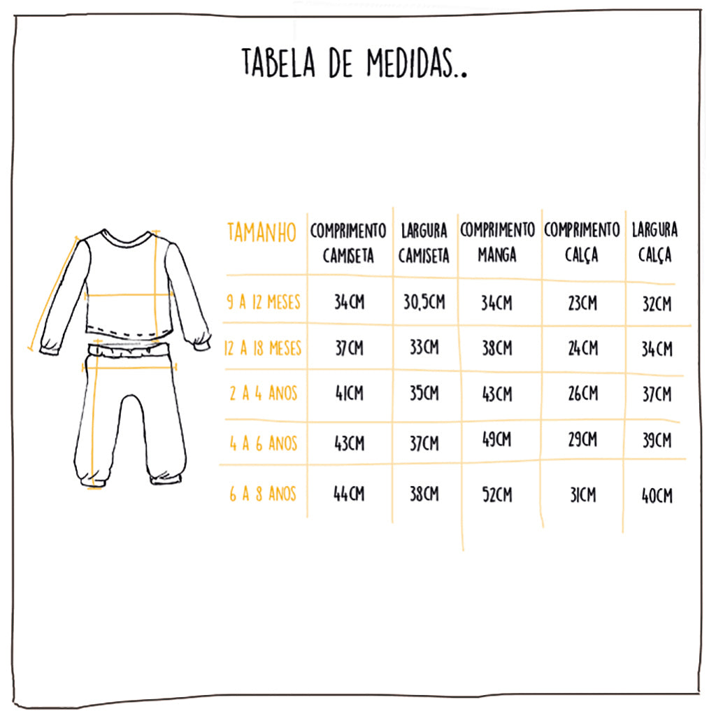Conjunto Vagalume Mescla Infantil Longo